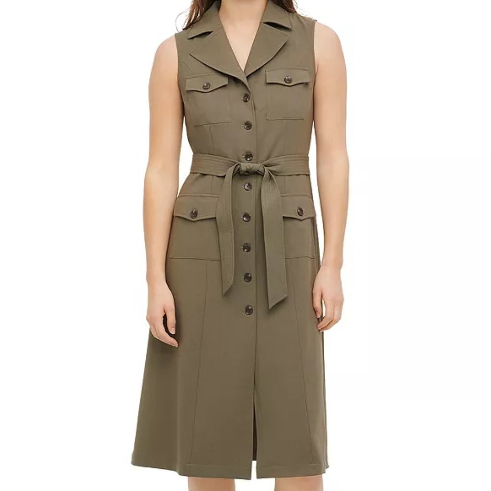 Calvin Klein Collared Button Up Career Work Dress